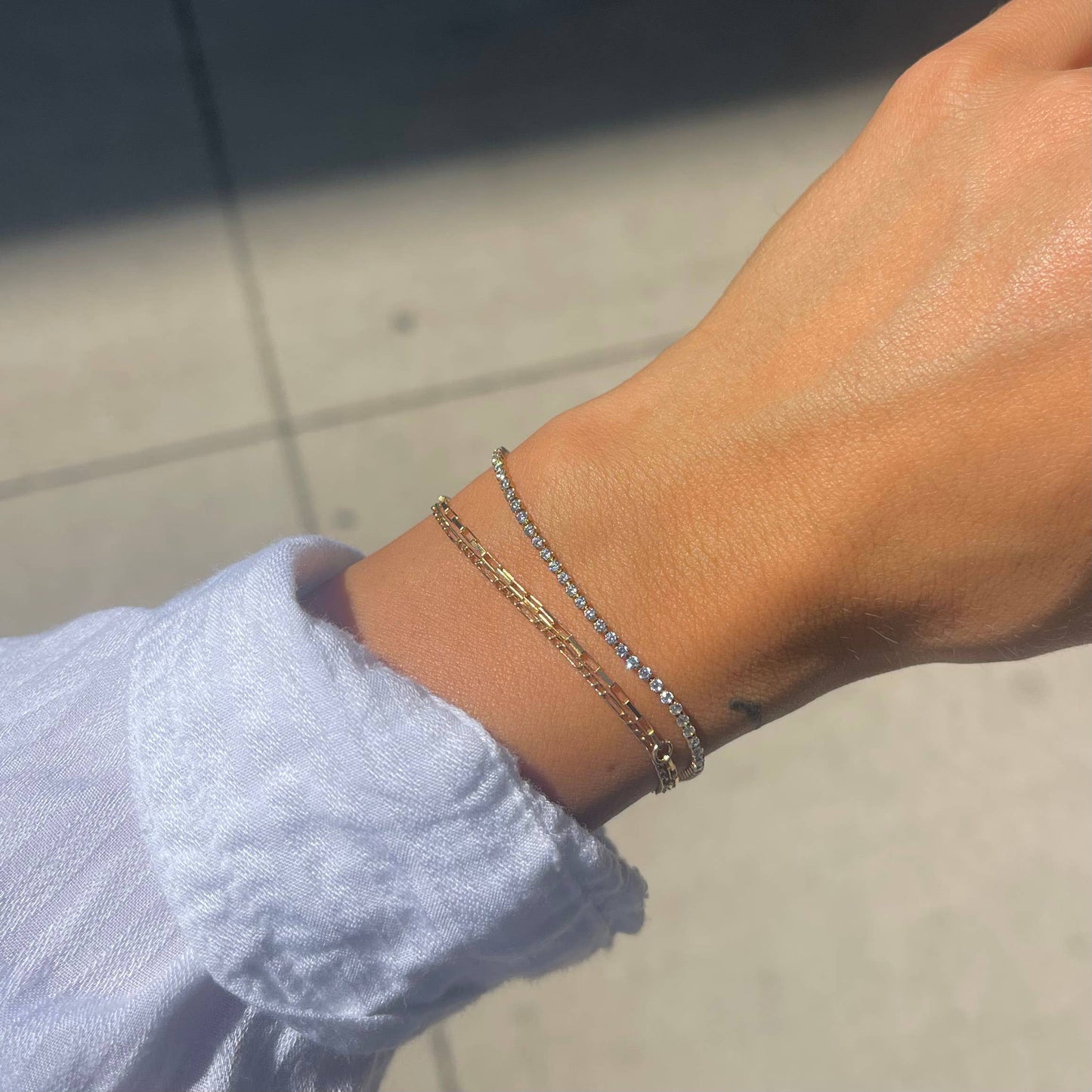 Waterproof Gold Micro Tennis Bracelet