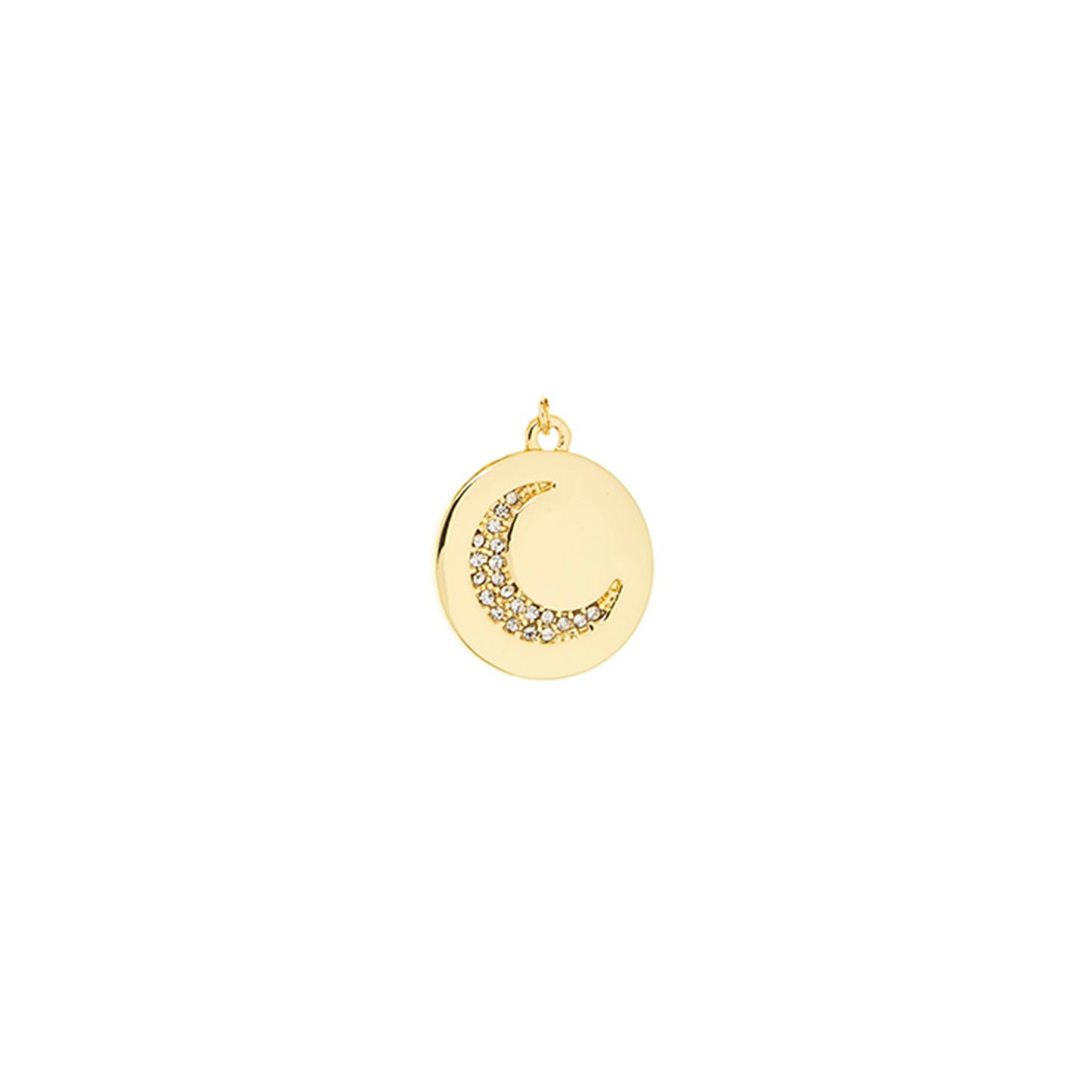 Round Charm With Crystal Moon