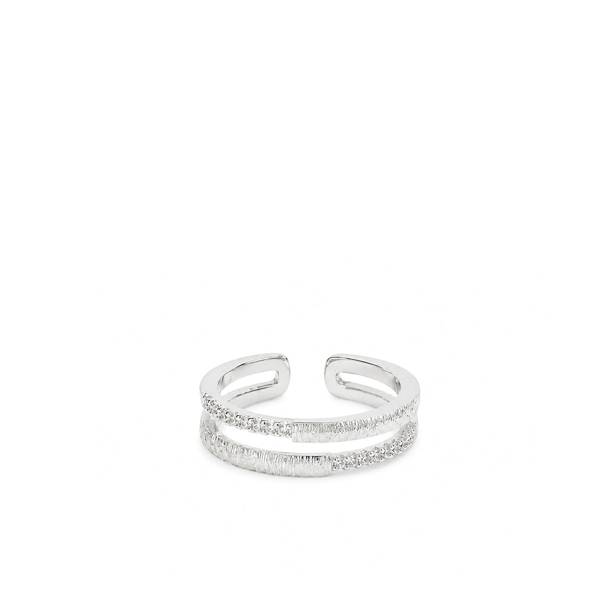 Textured Two Row Adjustable Ring