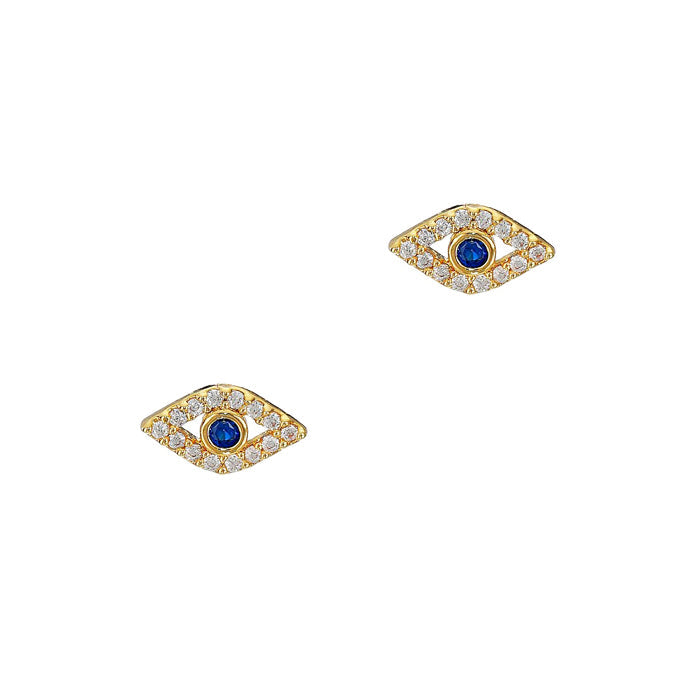 Mini CZ Evil Eye Earrings