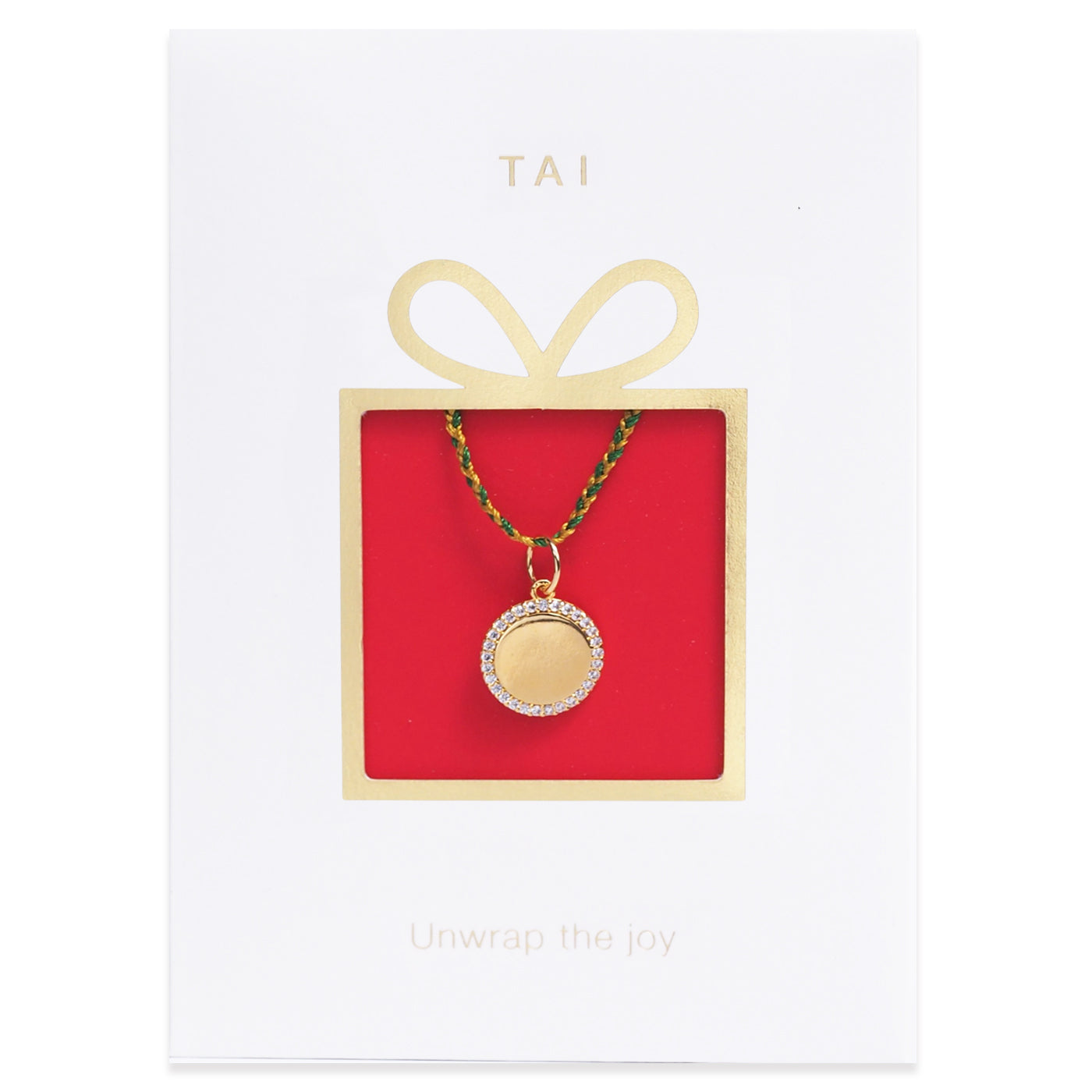 Disc Charm On Cord Necklace