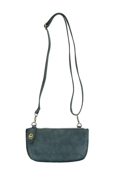 Mini Faux Suede Crossbody Wristlet Clutch
