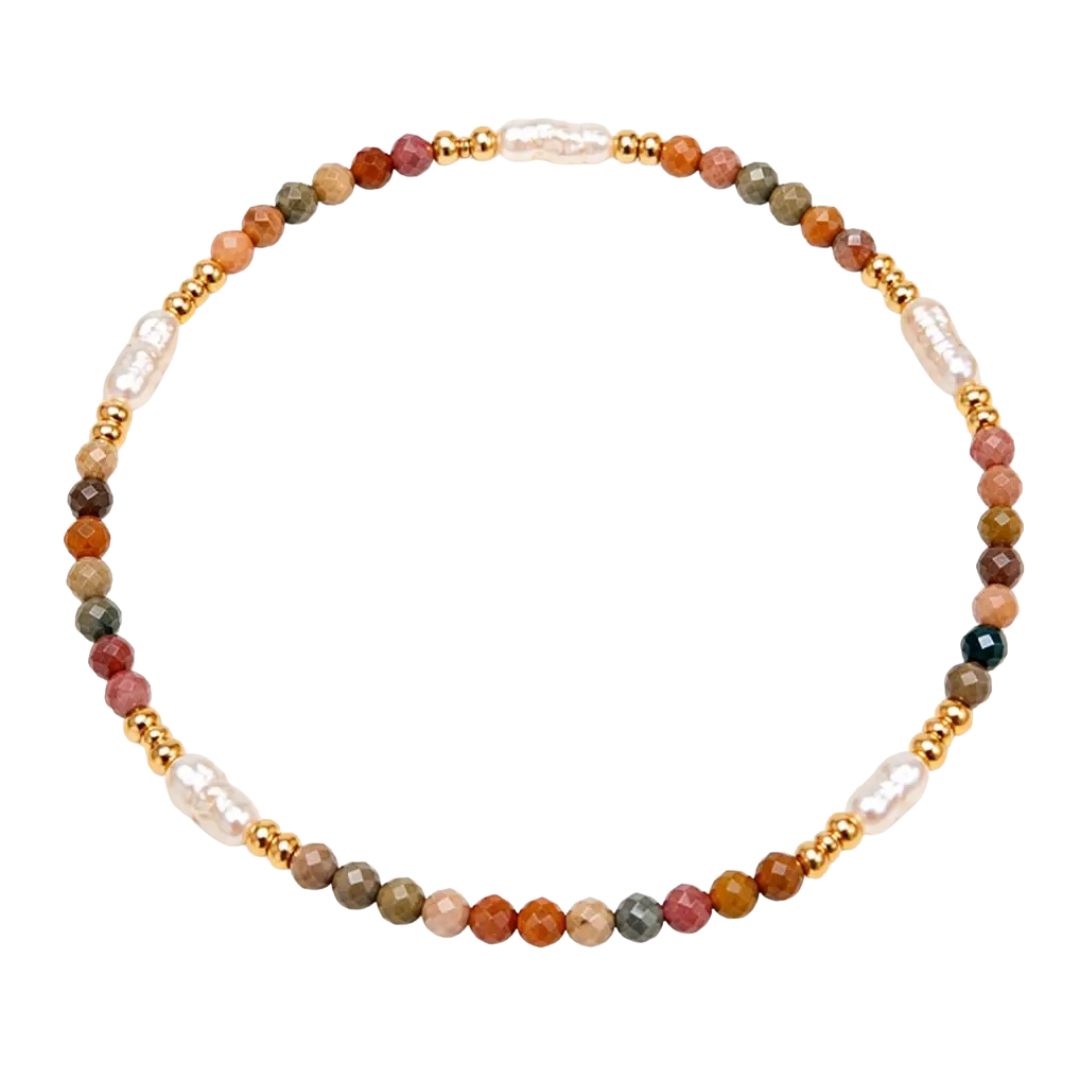 Anna Multi Brown Bead Bracelet