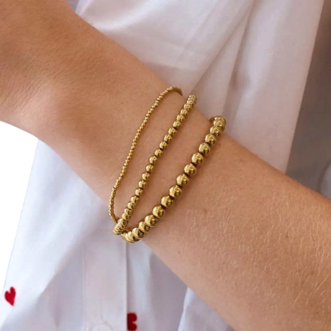 Waterproof Large Beaded Ball Stretch Bracelet