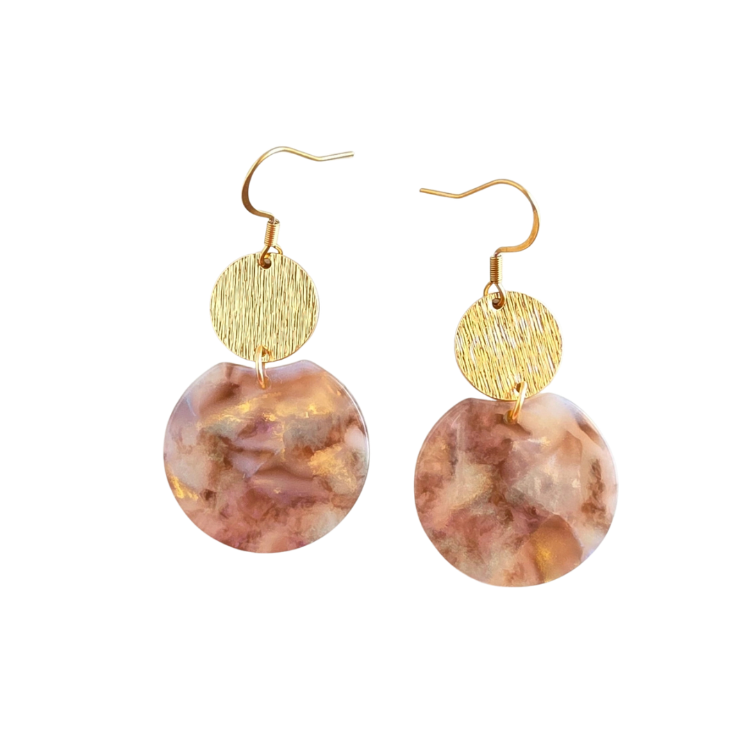 Zoey Mini Earrings In Shimmering Taupe