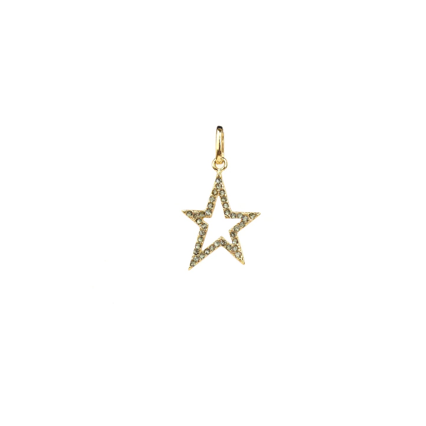 Gold CZ Star Charm