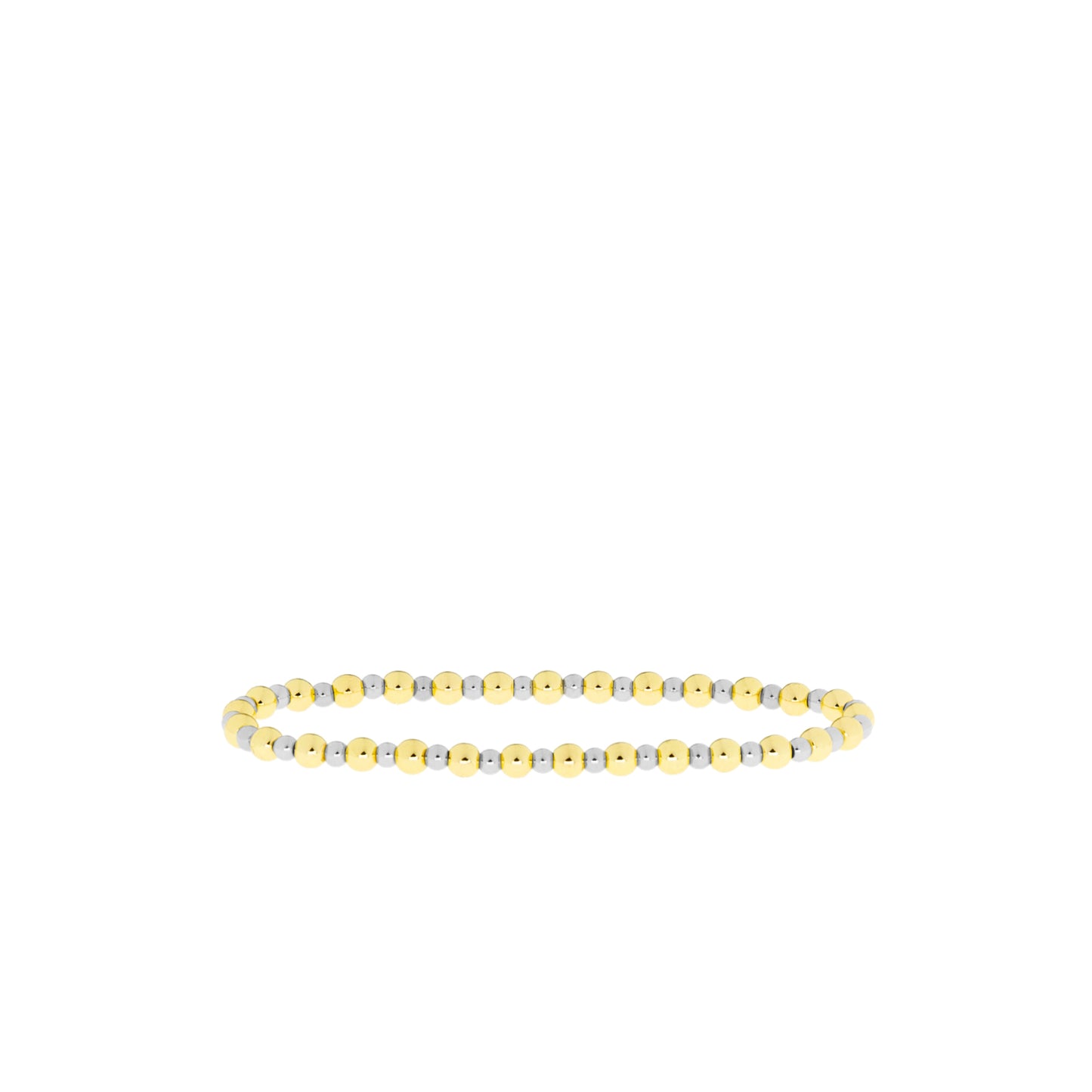 Two Tone Skinny Ball Stretch Bracelet