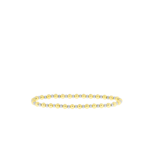 Two Tone Skinny Ball Stretch Bracelet