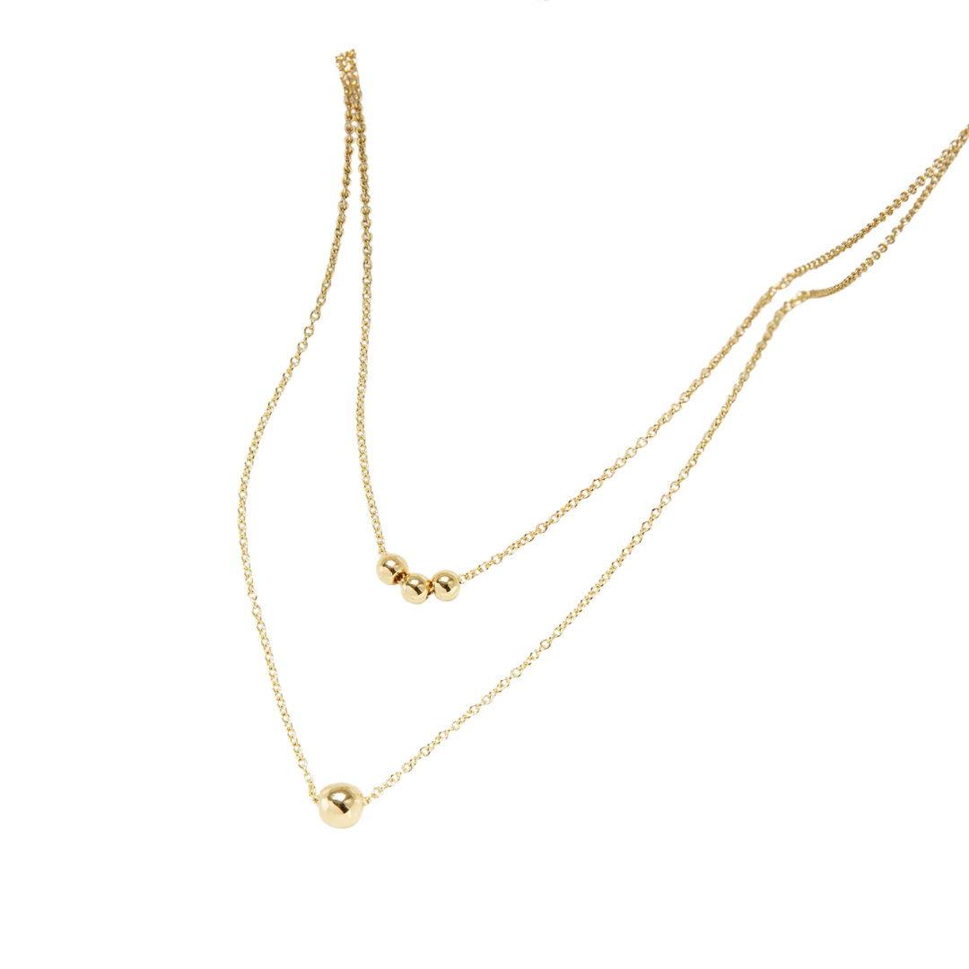 Triple Ball Bead Necklace