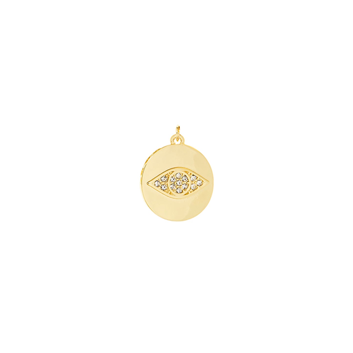 Round Charm With Crystal Evil Eye