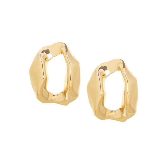 Gold Wavy Statement Earring