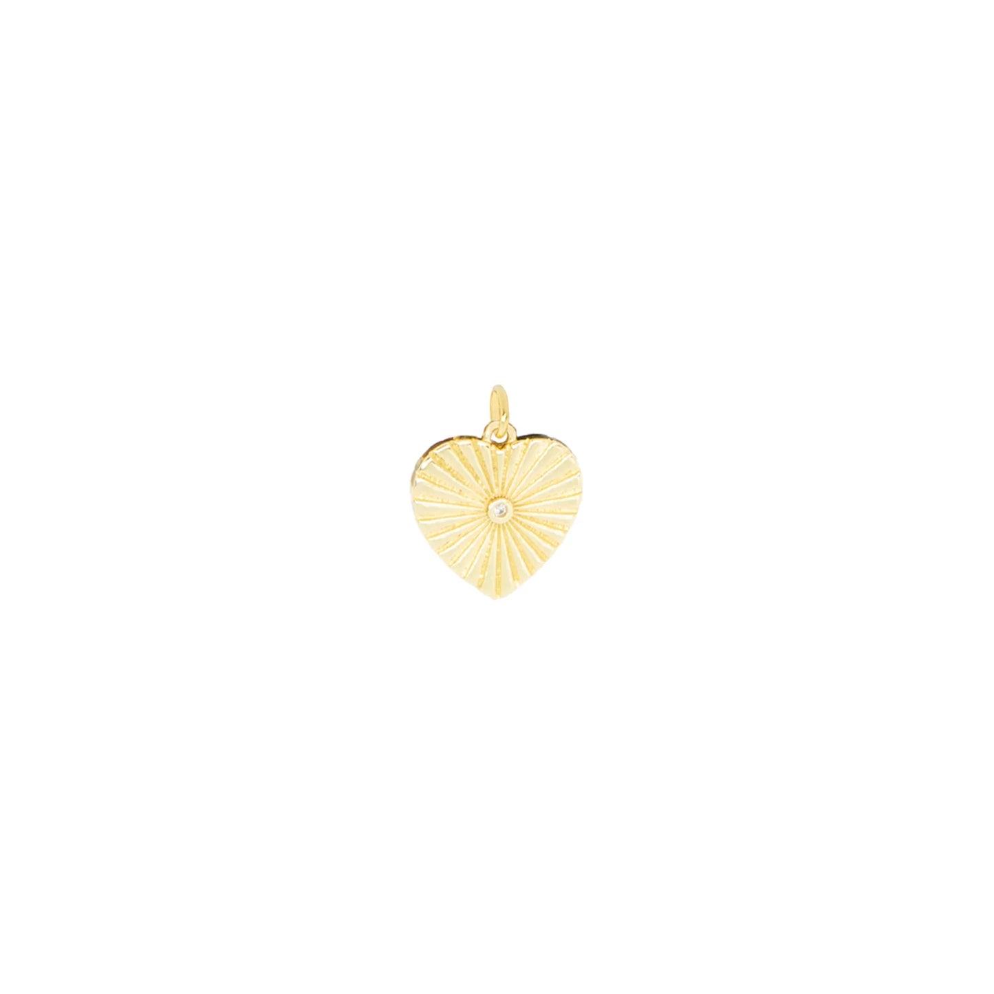 Etched Heart Charm With Pave