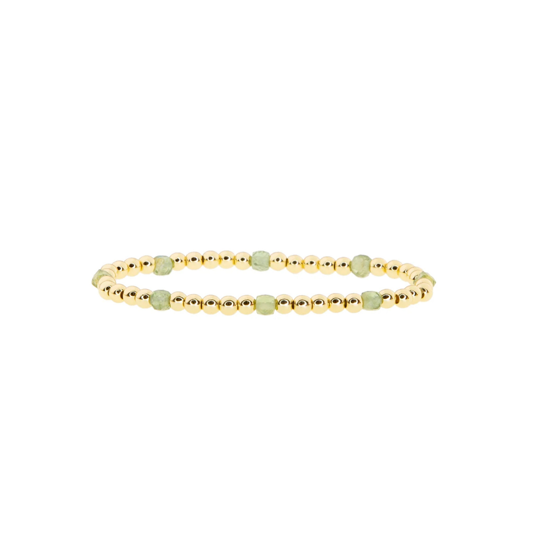 Beaded Ball Bracelet With Color Square Beads