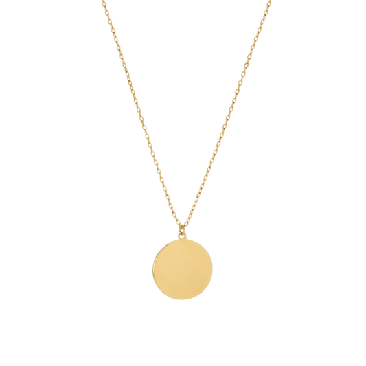 Waterproof Circle Disc Pendant Necklace