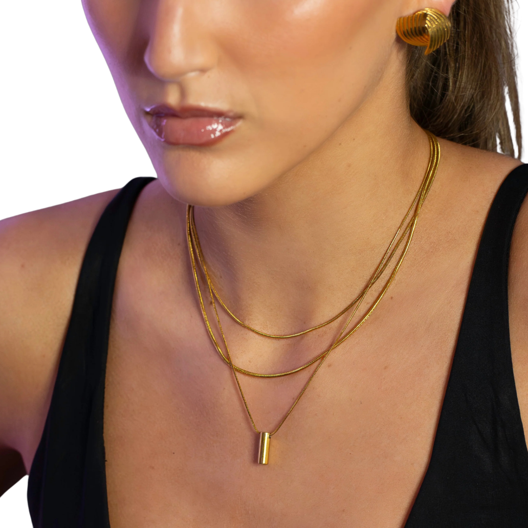 Cylinder Charm Waterproof Necklace