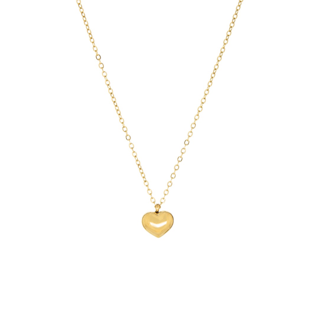 Waterproof Puffed Heart Necklace