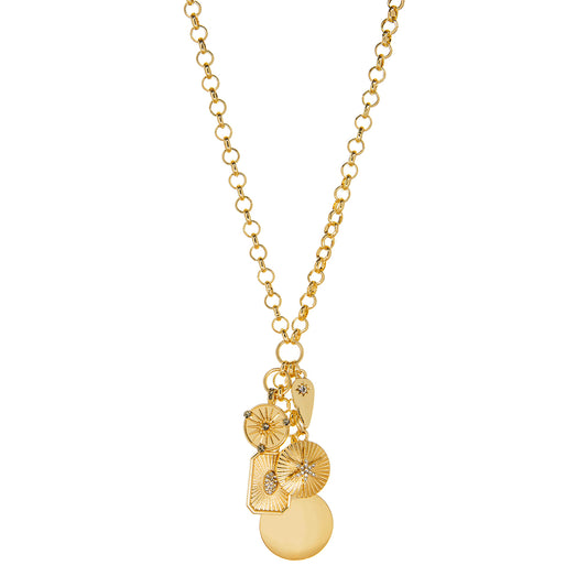 Layla Gold Charm Lariat Necklace