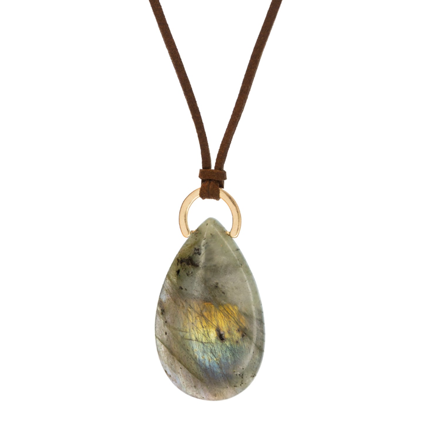 Tessa Labradorite and Suede Pendant Necklace