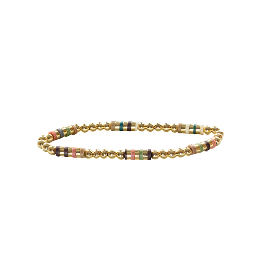 Poppi Rondelle and Beaded Stretch Bracelet