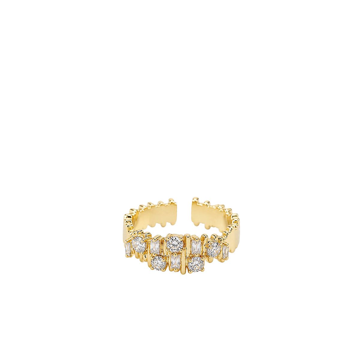 Textured Crystal Statement Ring