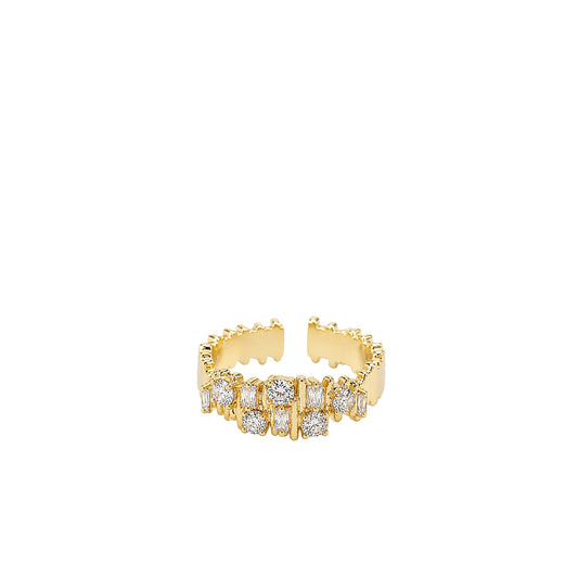 Textured Crystal Statement Ring