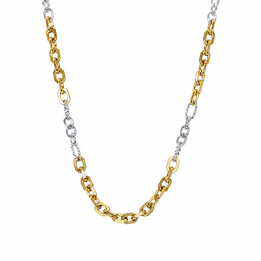 Two-Tone Waterproof Chain Link Necklace
