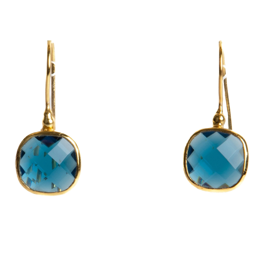 Cushion Cut Gemstone Earrings