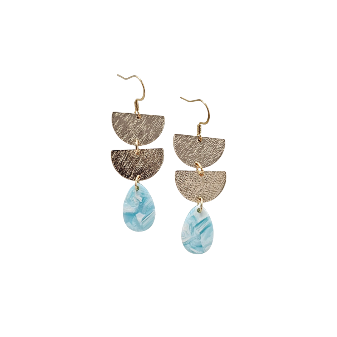 Aria Earrings With Aquamarine Drop