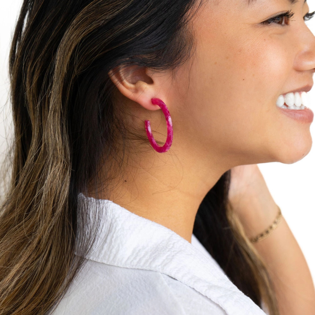 Camy Hoops In Raspberry
