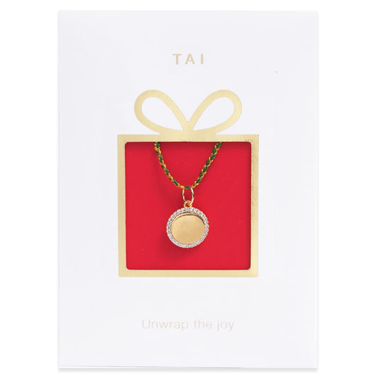 Disc Charm On Cord Necklace