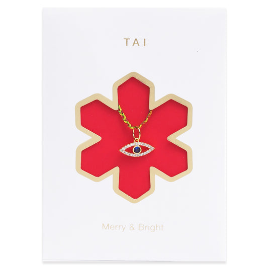 Evil Eye Charm On Cord Necklace