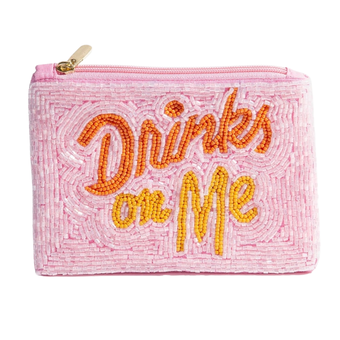 Drinks On Me Beaded Coin Purse