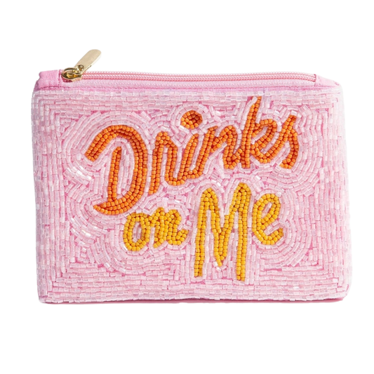 Drinks On Me Beaded Coin Purse