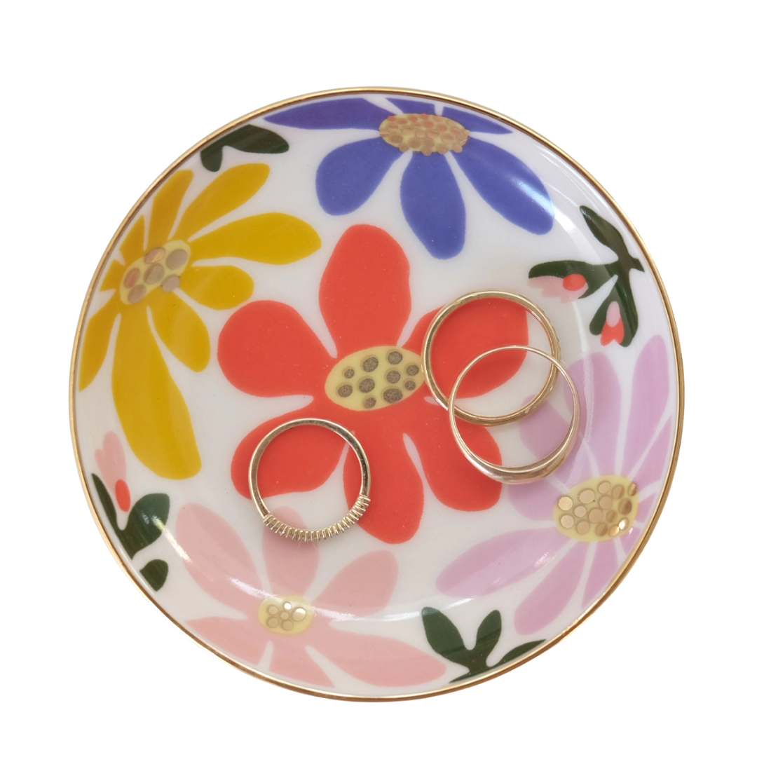 Primary Blooms Porcelain Trinket Dish