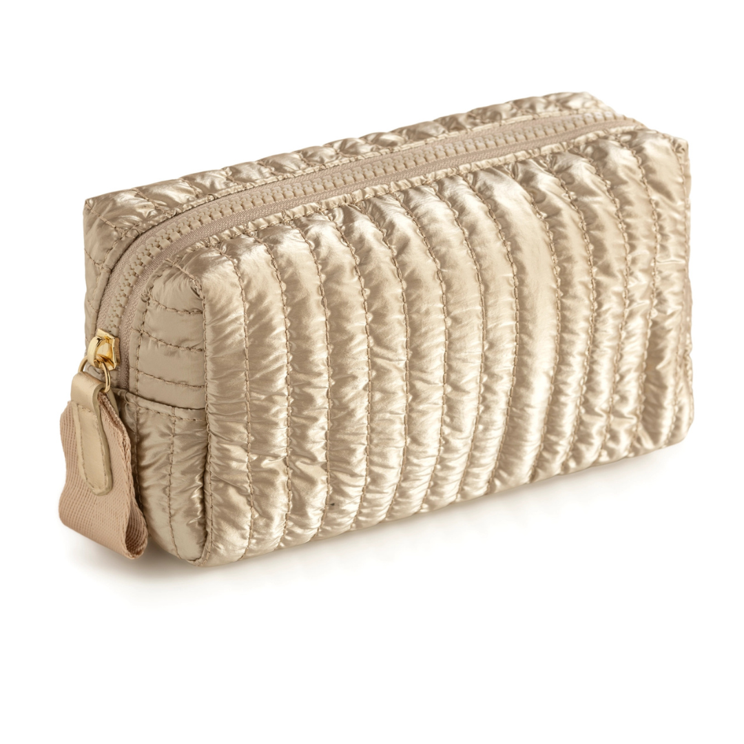 Logan Small Boxy Metallic Cosmetic Bag