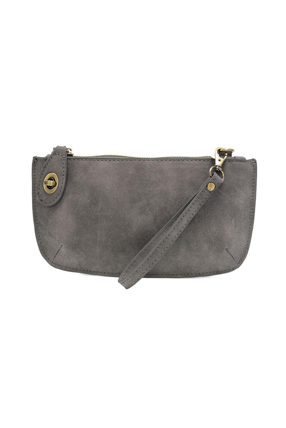 Mini Faux Suede Crossbody Wristlet Clutch