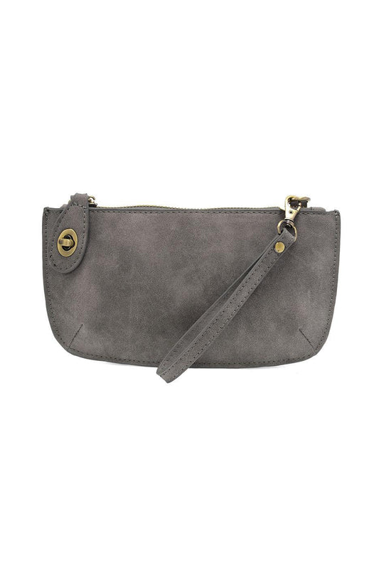 Mini Faux Suede Crossbody Wristlet Clutch