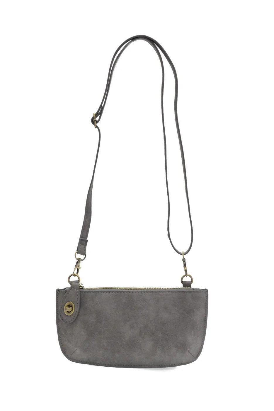 Mini Faux Suede Crossbody Wristlet Clutch
