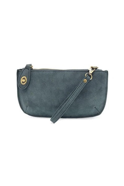 Mini Faux Suede Crossbody Wristlet Clutch