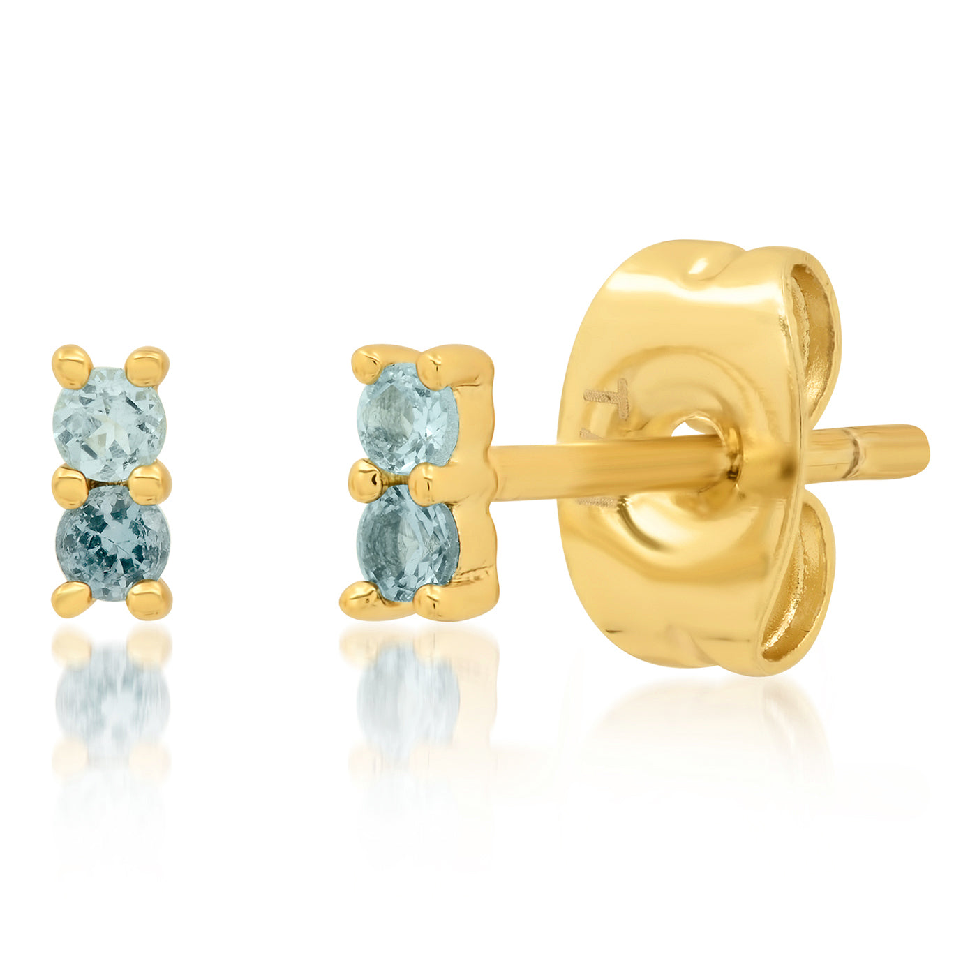 Micro Two Tone Blue Topaz Stud