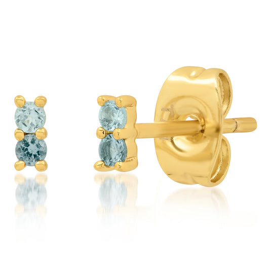 Micro Two Tone Blue Topaz Stud