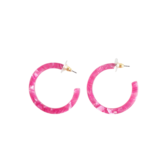 Camy Hoops In Raspberry