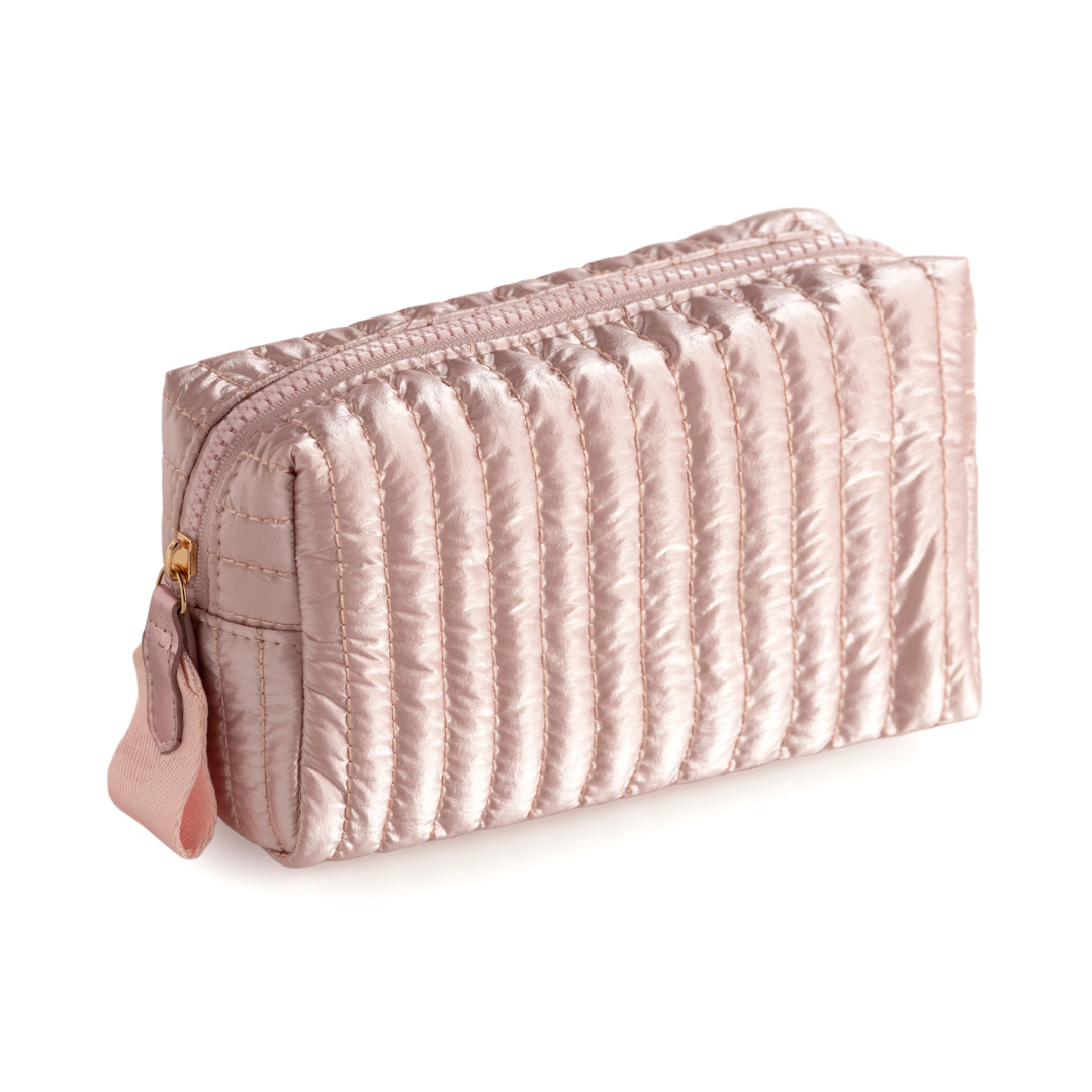Logan Small Boxy Metallic Cosmetic Bag