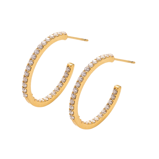 Sutton Waterproof Small Crystal Hoops