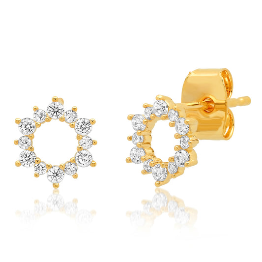CZ Open Circle Stud Earrings