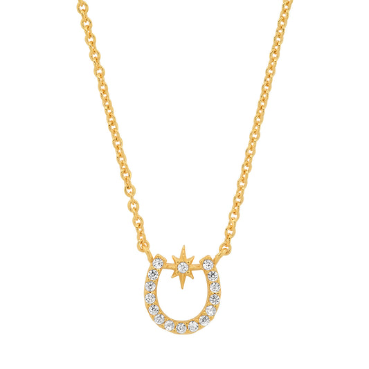CZ Horseshoe & Starburst Necklace
