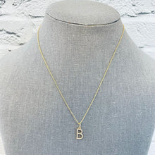 Load image into Gallery viewer, CZ Initial Charm Necklace