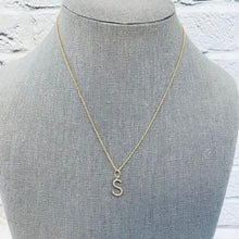 Load image into Gallery viewer, CZ Initial Charm Necklace