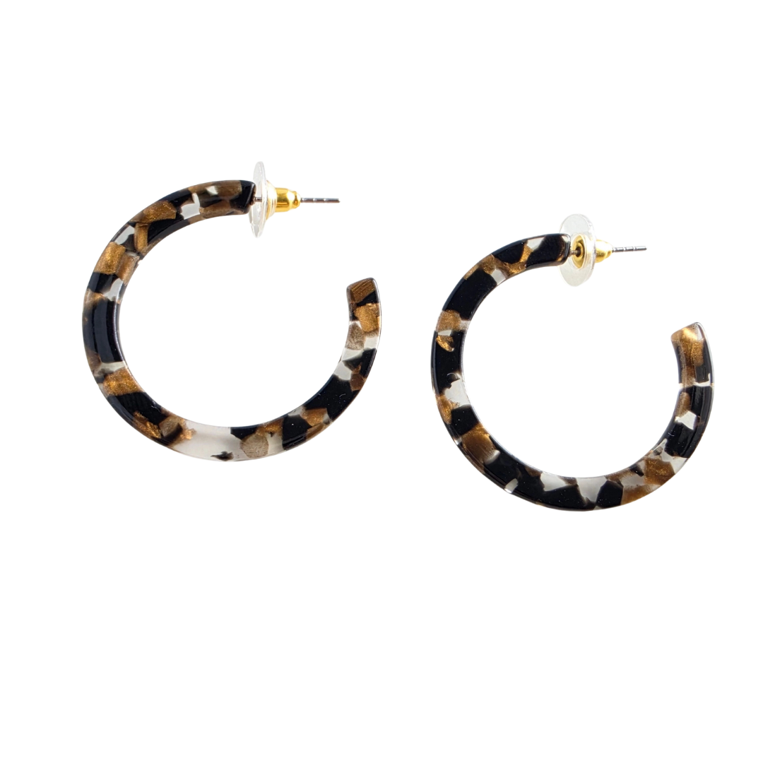 Camy Hoops In Black & Bronze
