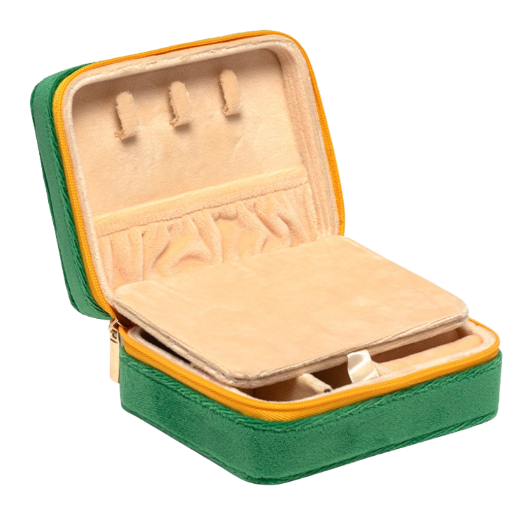 Press For Champagne Velvet Jewelry Zip Case